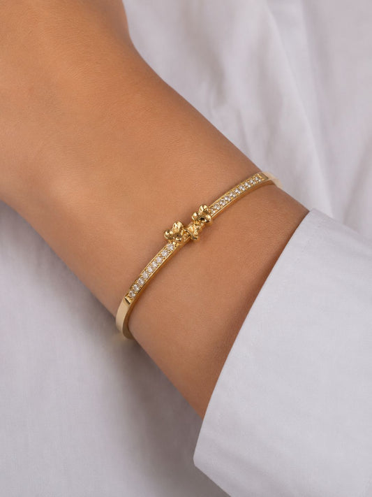 Sliver & Golden Open Cuff Bracelet