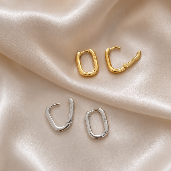 Gold and Silver Mini Square Hoops