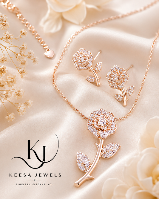 SLIVER ROSE STEM SET