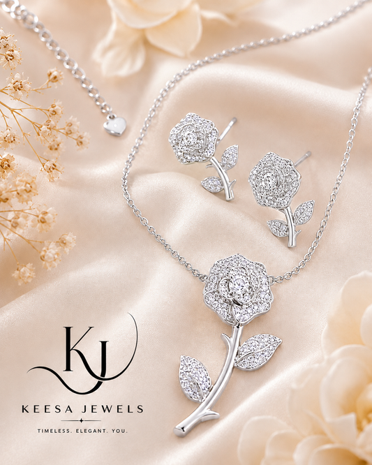 SLIVER ROSE STEM SET