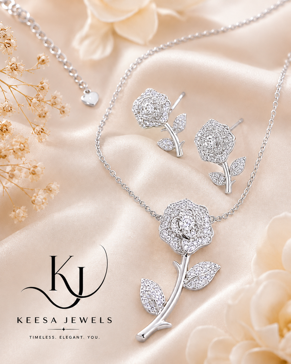 SLIVER ROSE STEM SET