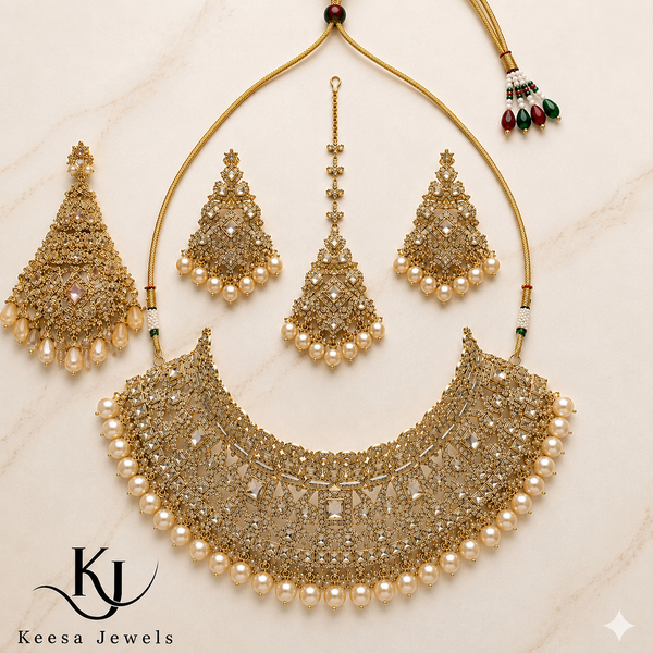 IMPERIAL PEARL POLKI BRIDAL SET