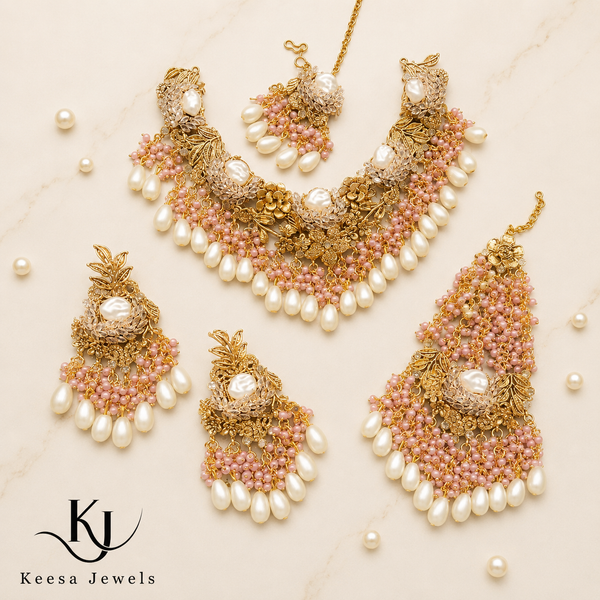 PINK PEARL CHOKAR SET