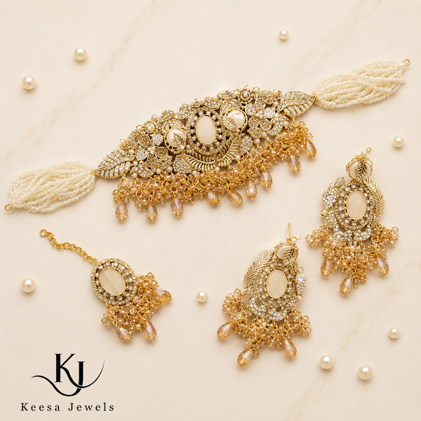 GOLDEN PEARL CHOKER SET