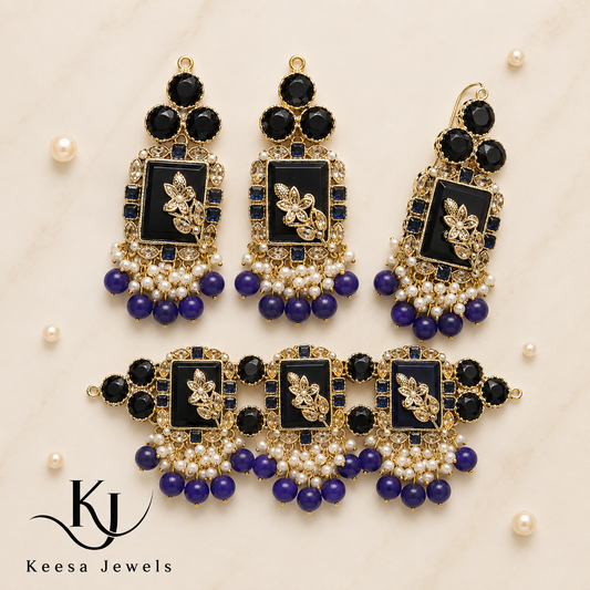 SAPPHIRE CHOKAR SET