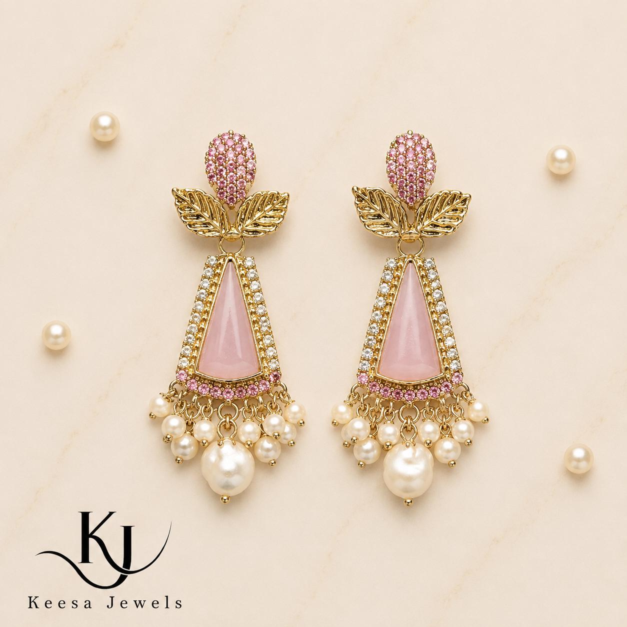 ROSE BLOOM PEARL EARRINGS