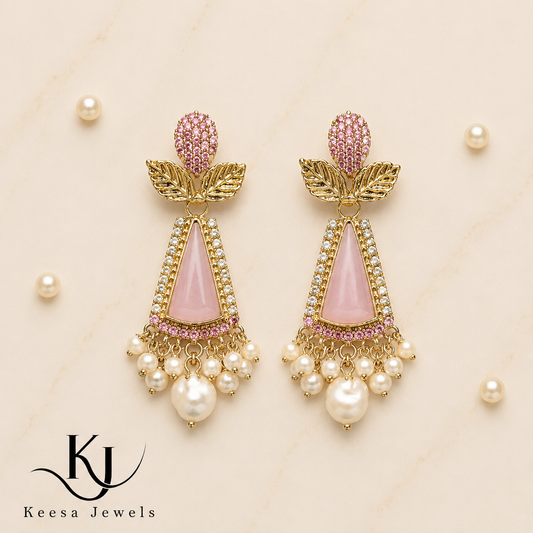 ROSE BLOOM PEARL EARRINGS