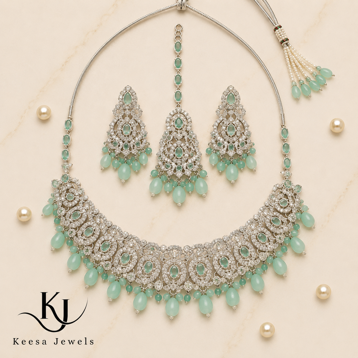 MINT NECKLACE PARTY WEAR SET