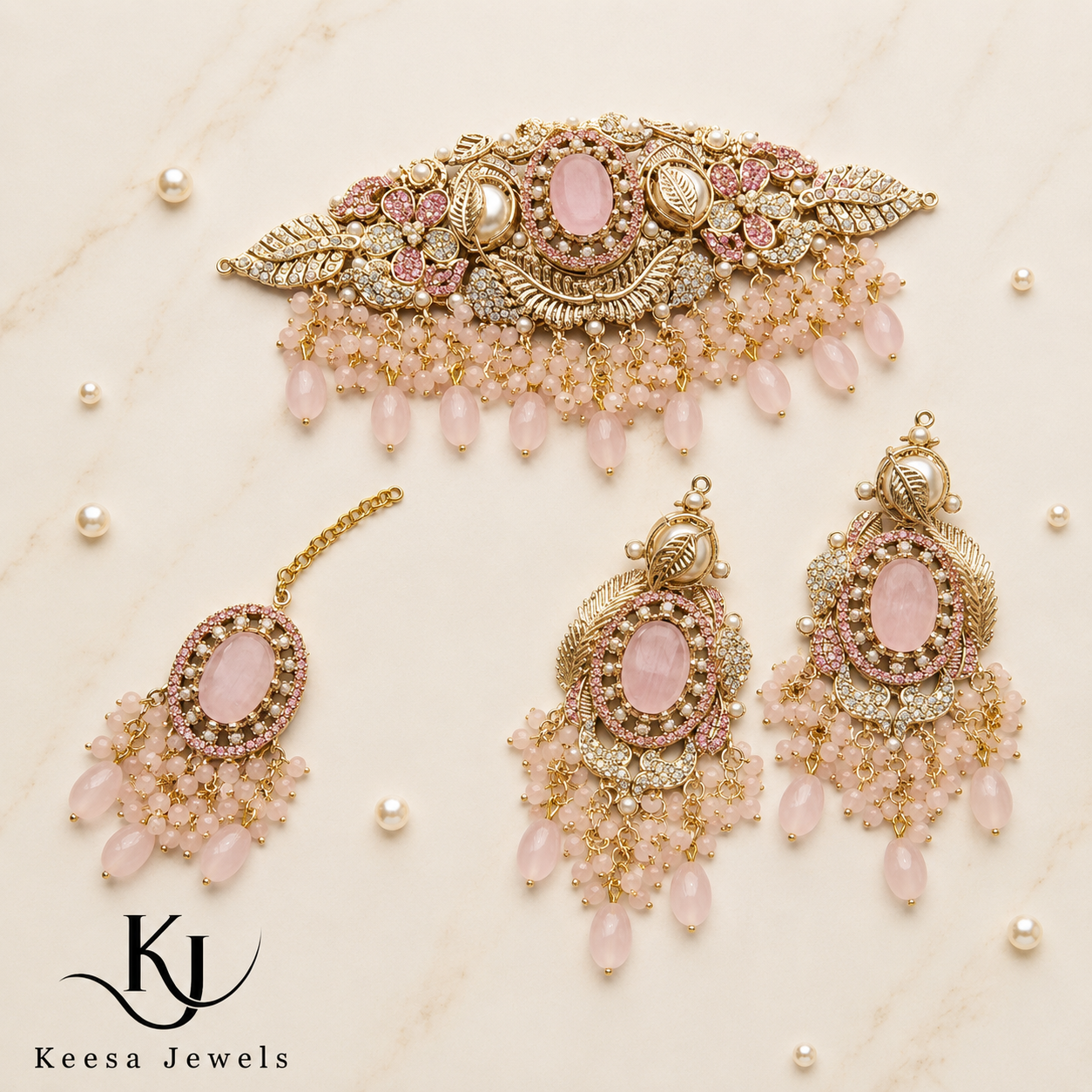 BLUSH PINK CHOKER SET