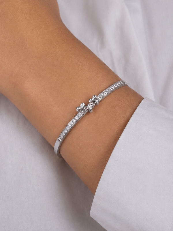 Sliver & Golden Open Cuff Bracelet